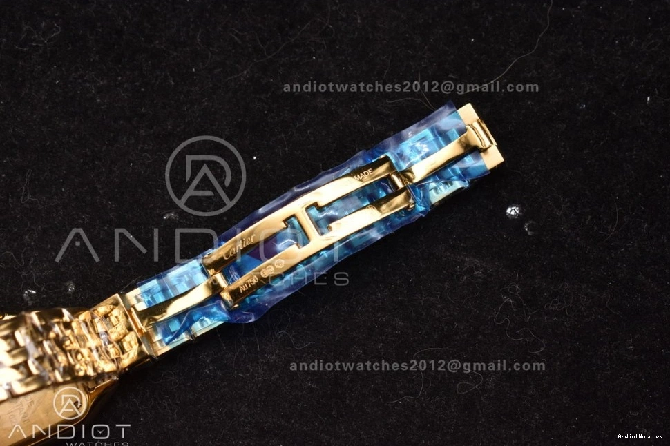 Full 1000 Best Full YG On Edition White YG Quartz BVF Bracelet Panthère Compact 1:1 22mm Ronda Dial 0417